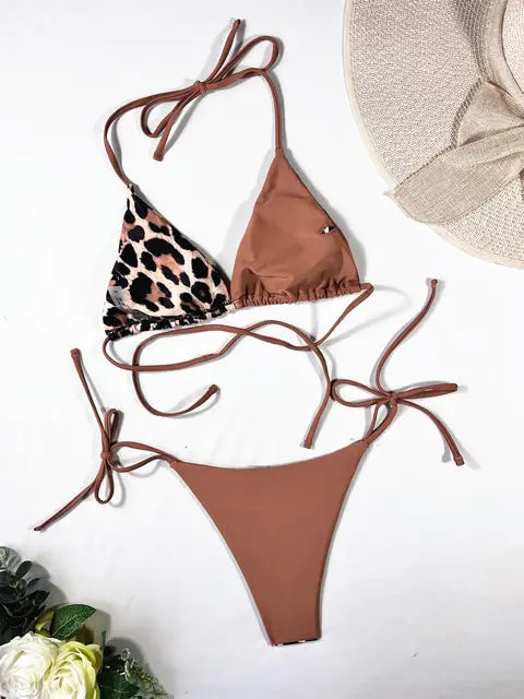 Ellolace Leopard 2 Piece Bikini Set